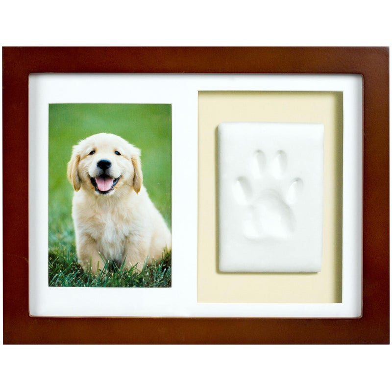 Tiny Ideas Paw Print Keepsake Impression Kit, No Mess Pet Clay Paw Print Mold for Dog and Cat, Ideal Personalized Gift or Memorial Frame for Pet Parents - Image 1